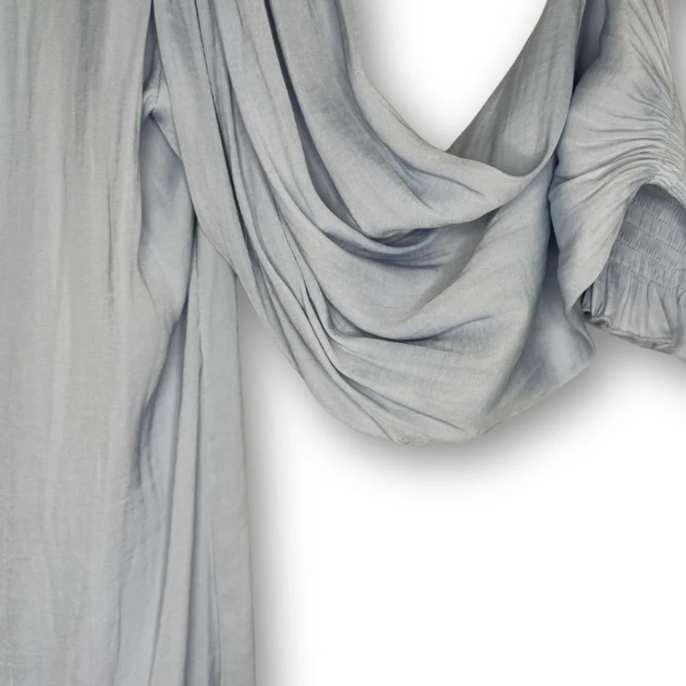 Rebecca Taylor Sateen Tie Top Sky Blue - Picture 5 of 9